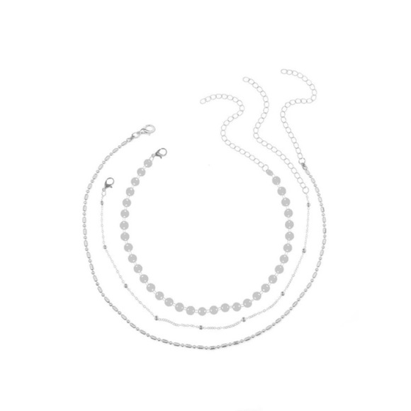 🌟 Lovely Boho 3 chain layering set featuring coins sequins balls - Picture 7 of 8